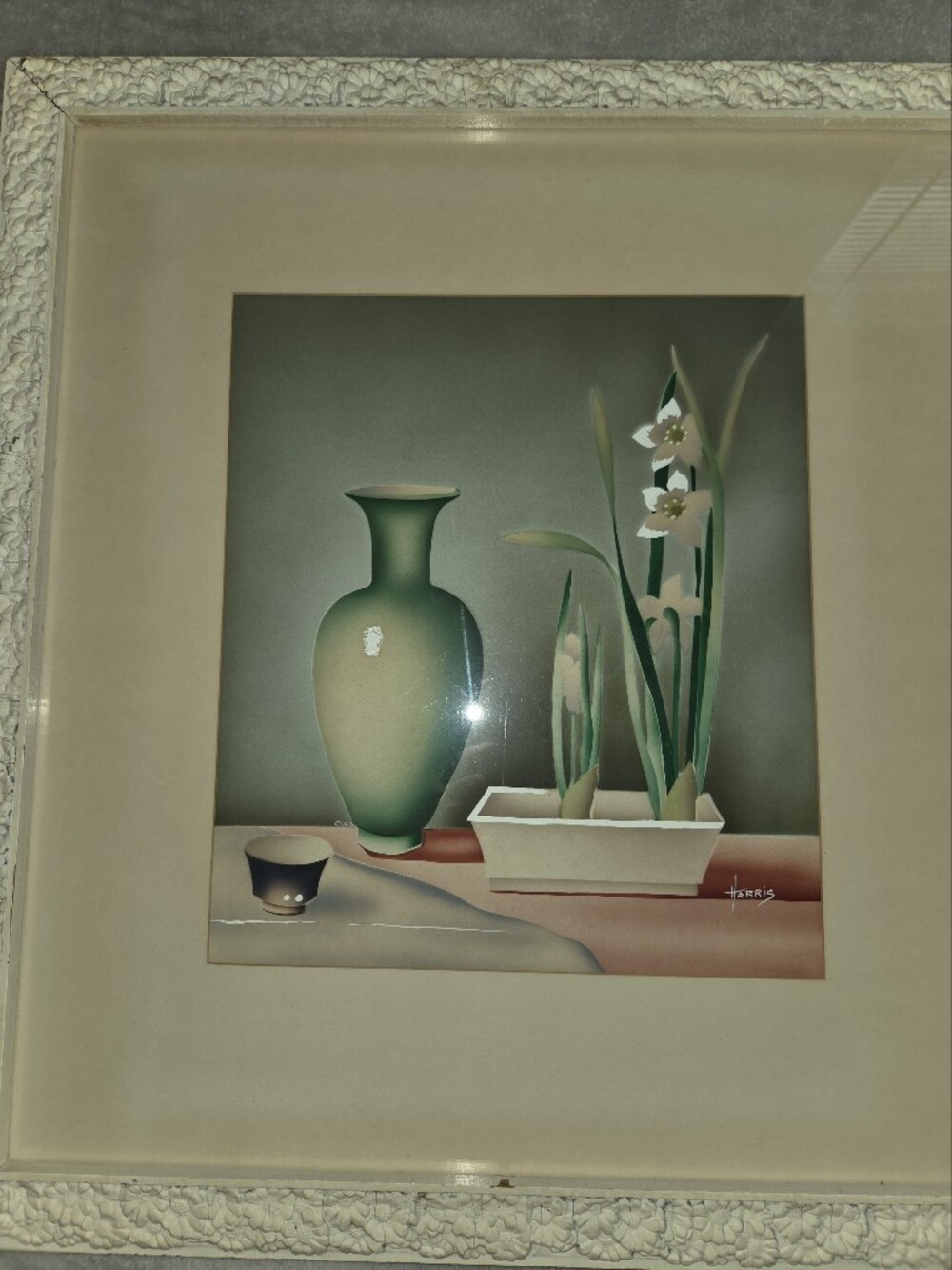 Benjamin Jorj Harris Watercolor Airbrush Painting Circa 1949 - Picture 1 of 16